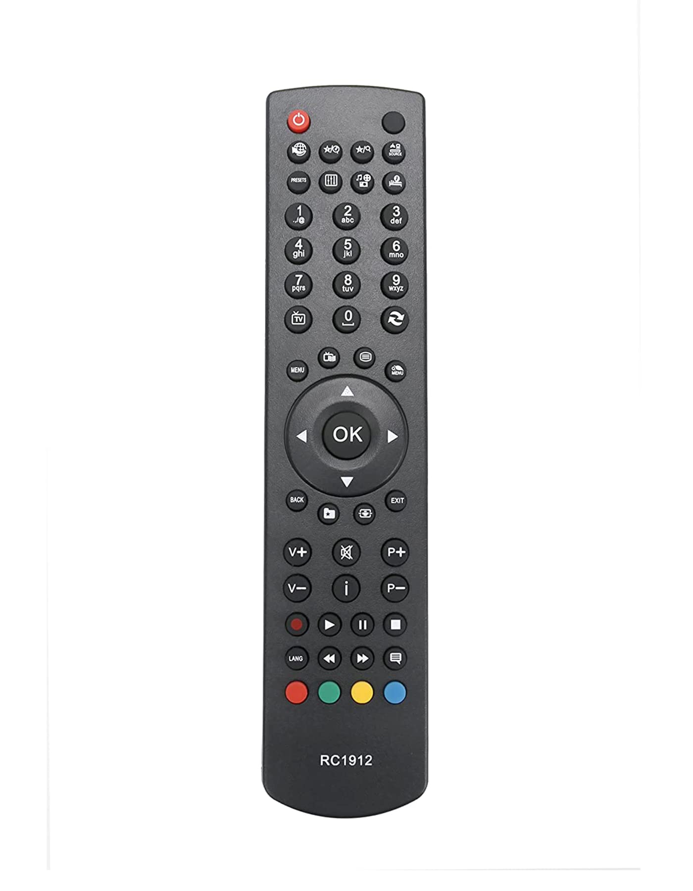 AULCMEET RC1912 Replacement Remote Control Compatible with Celcus LED OLED TV LED22167FHDDVD LED22S913DVDFHD LED28272HD DLED39167FHD LED19132HDDVD LED22167FHD LED19940HD 32882HDLCD DLED32167HD