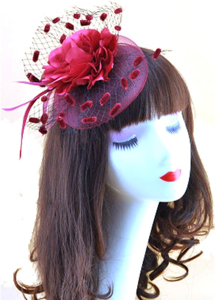 Women's Fascinators Hair Hair Clip - Mesh Feather Headware Fancy Hats for Wedding Tea Party Hat