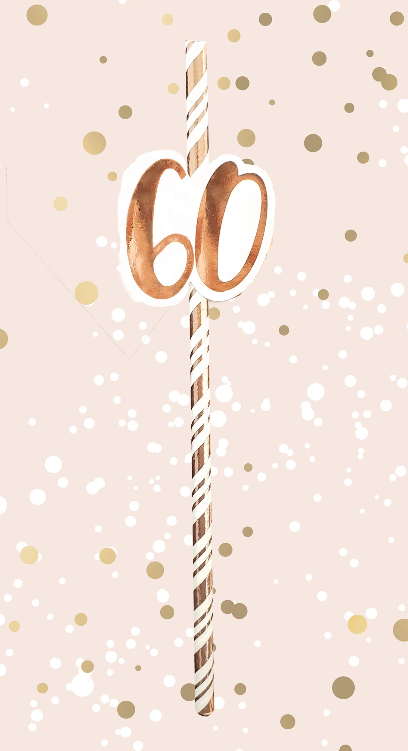 Alandra Birthdays STRAW-60RG 60th Birthday Rose Gold Straws