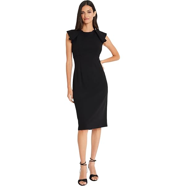 Donna Morgan Women's Square Neck Sheath Dress - Sleeveless Four-Way Stretch Crepe Formal Dress - View #7