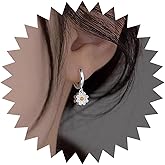 Allereyae Boho White Daisy Flower Earrings Flower Huggie Hoop Earrings Daisy Hoop Earring Small Floral Dangle Earring Summer Blossom Dangle Jewelry for Women