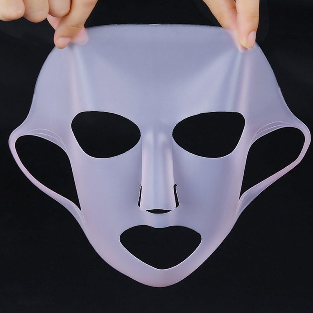 Face Mask Cover, Reusable Silicone Face Mask Cover Facial Steam Waterproof Face Moisturizing Beautity Mask - Image 3