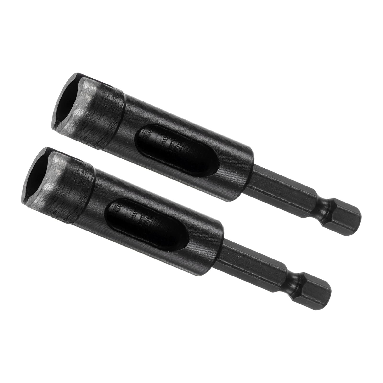 CoCud Diamond Core Drill Bit, 14mm Dia 1/4 Inch Hex Shank, Dry/Wet Hole Saws Black - (Applications: for Tiles Stones Marble Concrete), 2-Pieces