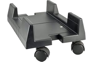 YOBEYI CPU Stand Mobile Desktop Tower Computer Floor Stand Rolling Caster Wheels Adjustable Width Universal PC Computer Holder Cart with 4 Caster Wheels (Black-B)
