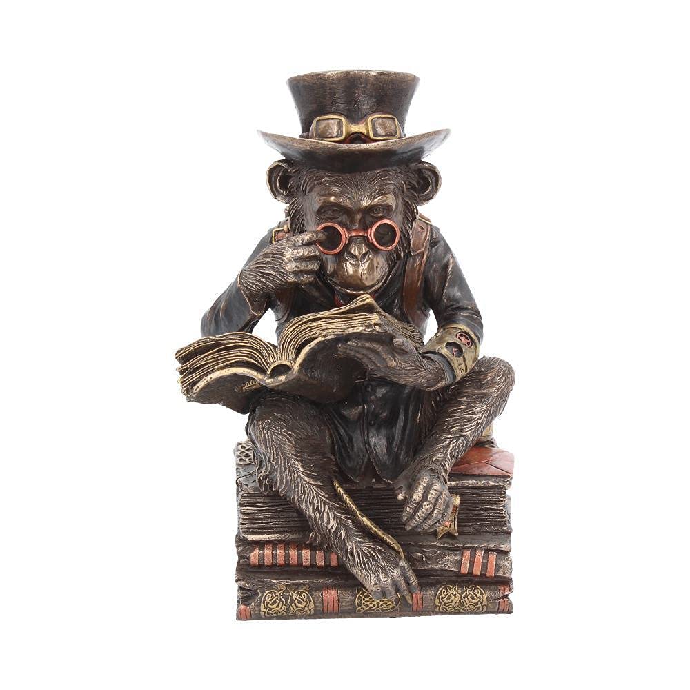 Nemesis Now Chimpanzee Scholar Figurine 18cm Bronze, Size 23cm