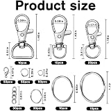 JOLCEEY 275Pcs Keyring Clip with Key Rings Swivel Lobster Clasp Hooks view 2