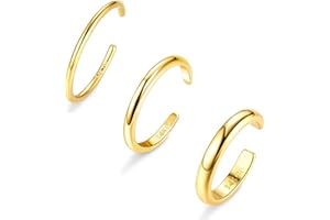 PATISORNA Toe Rings for Women Gold Trendy 14K Gold Filled Toe Rings Set Thin Band Beach Foot Jewelry for Summer Open Adjustab