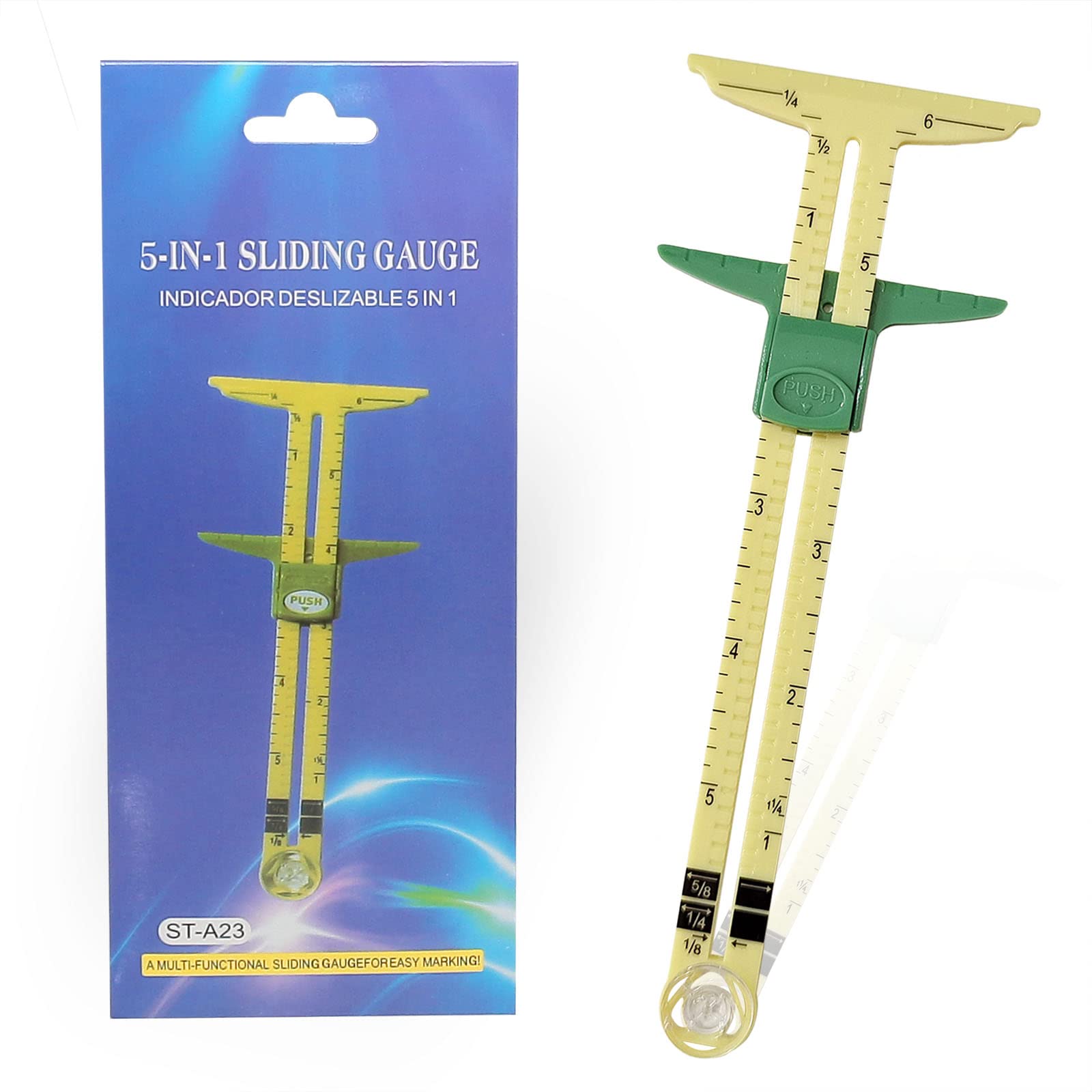 YEQIN 5-in-1 Sliding Gauge Measuring Sewing Tool