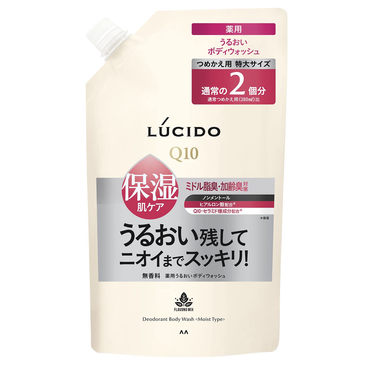 LUCIDO(ルシード) 【医薬部外品】薬用 デオドラント ボディウォッシュ うるおいタイプ 詰め替え 大容量 [ 男の におい 対策 ボディソープ ] [ 加齢臭 対策 ] 無香料 ホワイト 760ミリリットル (x 1)商品画像