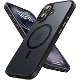 degeca Strong Magnetic for iPhone 16 Case, Military Grade Drop Protection, Compatible with MagSafe, Shockproof Anti-Fingerprint Translucent Slim Phone Protective Cover for iPhone 16 (6.1"), Black