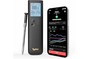 Typhur Sync Gold Wireless Meat Thermometer, Enhanced 10X Sub-1G Signal and Stability, WiFi Unlimited Range, 6 Sensors, Bluetooth Meat Thermometer for BBQ, Oven, Smoker, Grill, Air Fryer, Gen2