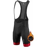 Przewalski Men's Cycling Bib Short Thermal 4D Padded Fleece Lined Biking Shorts Breathable Bike Bib Tights