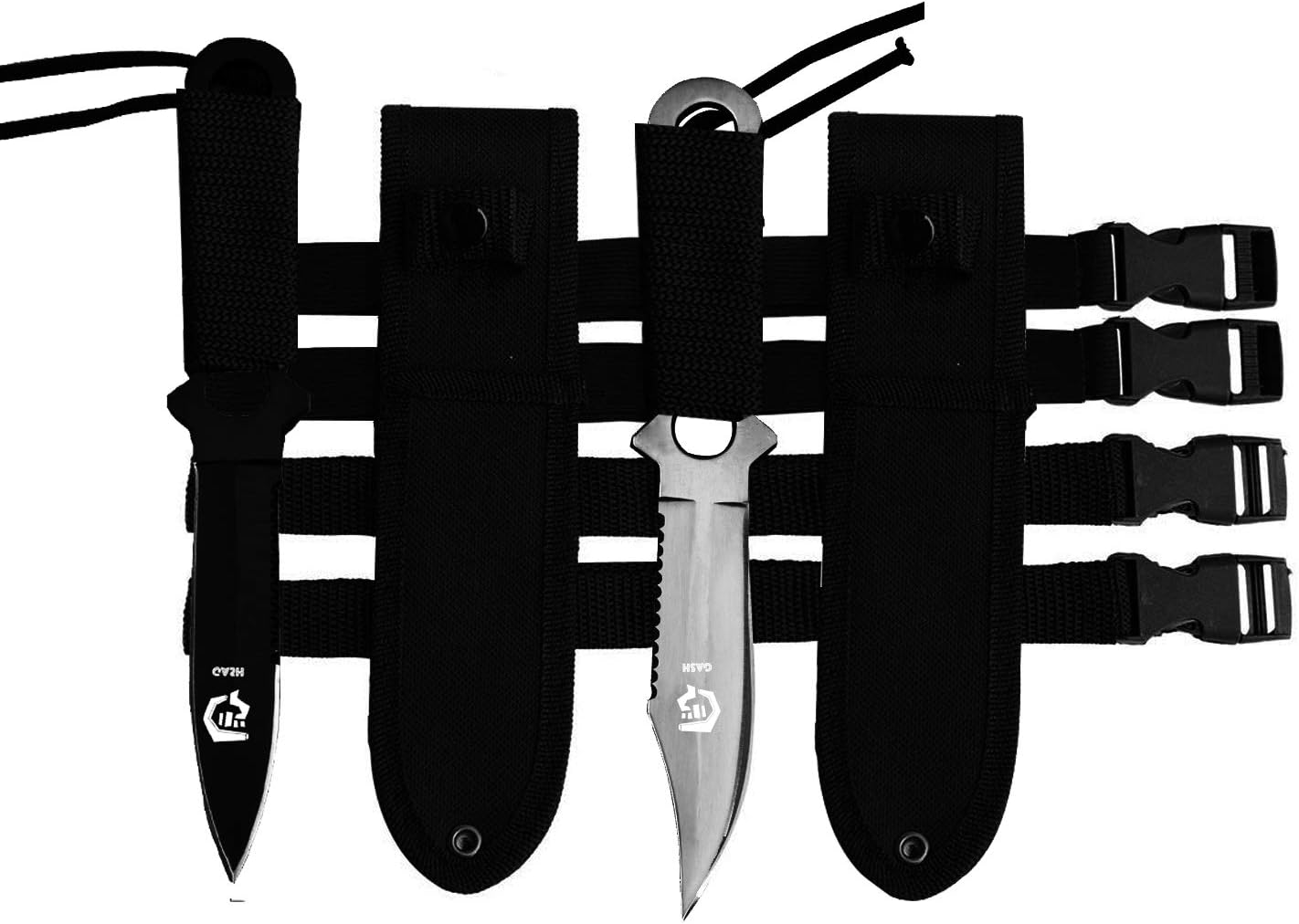 Gasher Scuba Diving Knife with Leg Straps & Sheath, Razor Sharp - Lightweight Diving Equipment for Spearfishing, Snorkeling, Hunting, Rescue & Water Sports