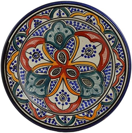 Ceramic Plates Moroccan Handmade Appetizer Tapas Serving Decorative 8 inches Round