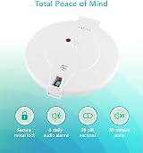 TabTime Automatic Pill Dispenser 6 Alarms Lockable Lid 28 Compartments view 2