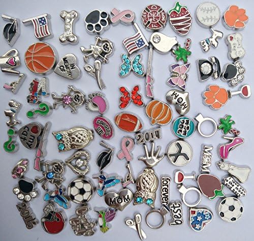 Dotiow 80pcs Floating Charms Random No Duplicate Assorted for Origamiowl Memory Locket Charms