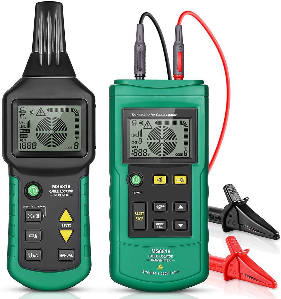 HKMA Wire Cable Tracker, 12V-400V AC/DC Professional Cable Locator Tester Finder Wire Short Circuit Breaker Fault Detector for Underground Wire Cable, Pipe Maintenance