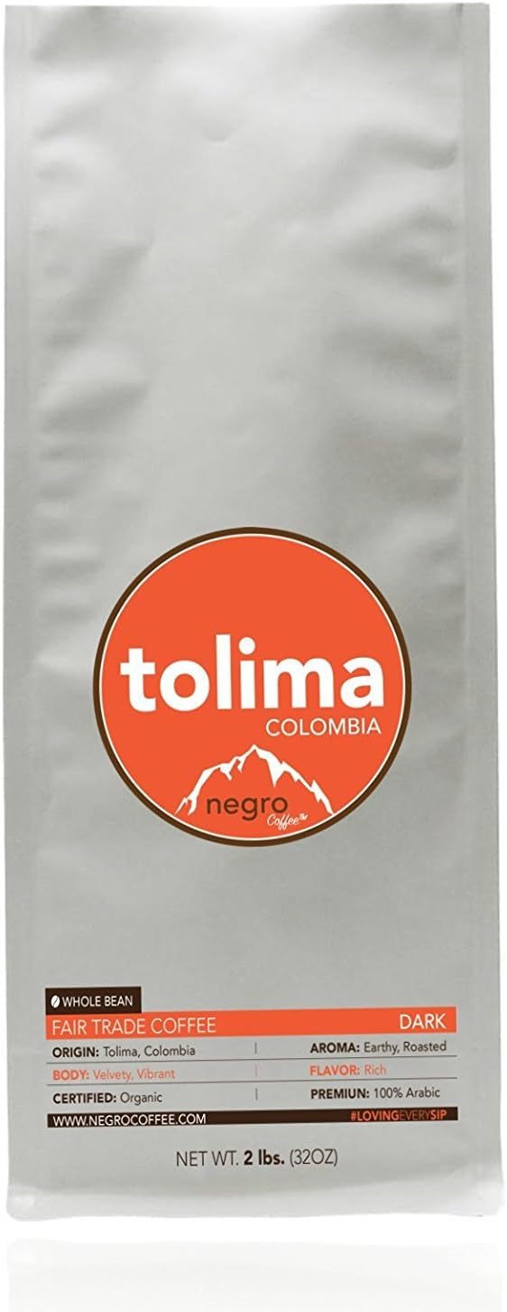 Tolima | Colombian Coffee | Award-Winning Coffee | 2 Pounds | Dark Whole Bean | by Negro Coffee
