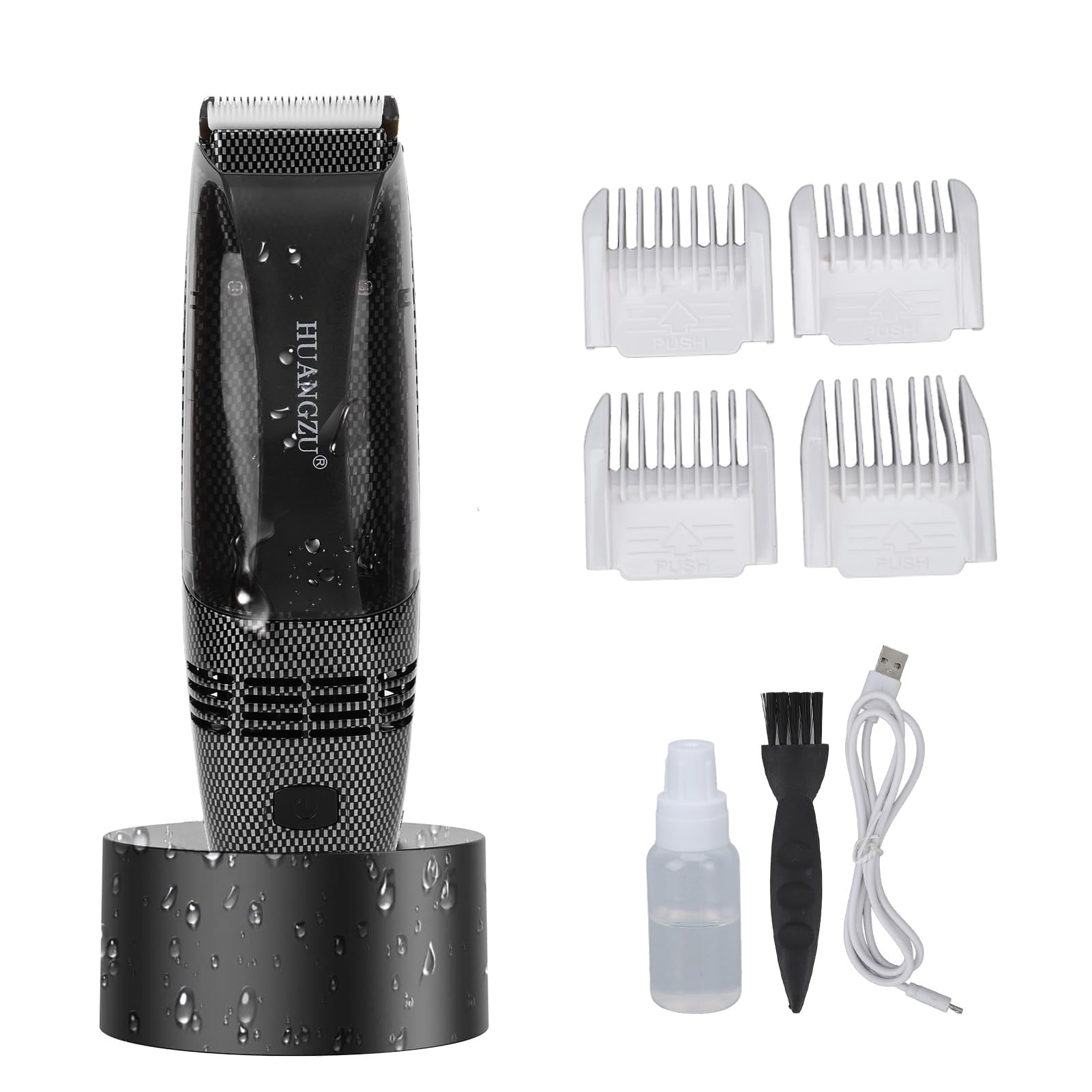 Electric Hair Trimmer, USB Charging Automatic Hair Clipper with Guide Comb and Cleaning Brush, Cordless Barber Clipper for Hair Cutting and Grooming