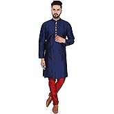 SKAVIJ Men's Art Silk Indian Kurta Pajama Festive Season Dress Suit