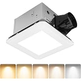 AHAWILL 80 CFM Ultra Quiet Bathroom Exhaust Fan with Light,1.0 Sones,5CCT Dimmable,Ceiling Opening 9'' x 9'',1000LM Ceiling Mount Bathroom Fan,Bathroom Vent Fan with Light,ETL &amp; FCC