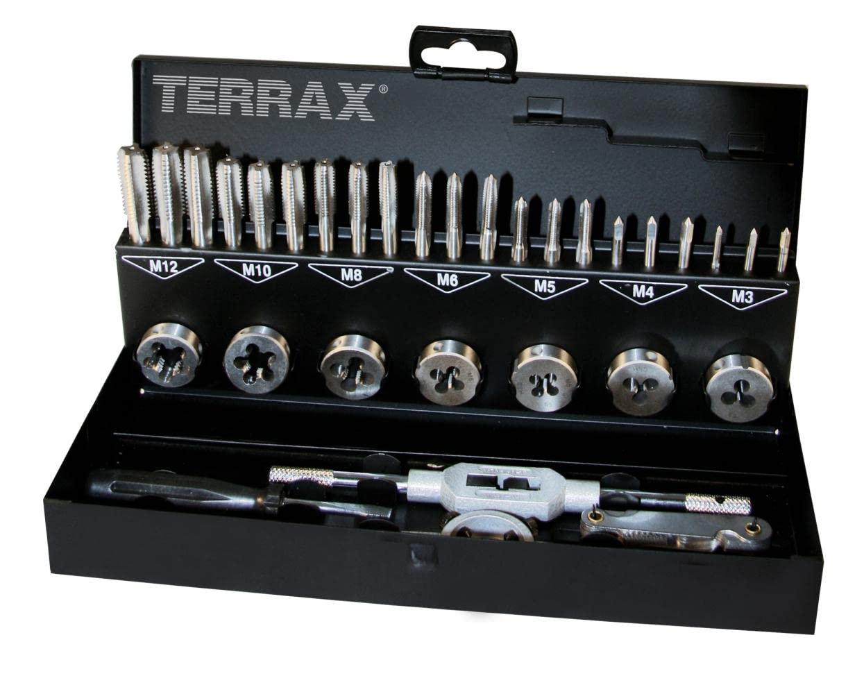 TERRAX A245013 - Juego herramientas de roscar 31 piezas - Estuche metálico