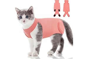SUNFURA Cat Recovery Suit Female, Cat Surgery Recovery Suit Male Kitten Onesie for Cats After Surgery, Cat Surgical Recovery Suit E-Collar Alternative, Cat Spay Recovery Suit Anti Licking, Orange M