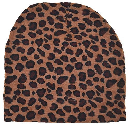 Wild Animal Print Leopard Cuffless Beanie Knit Hat