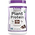 BlueBonnet Nutrition Organic Plant Protein Powder, 24g Plant Based Protein, Zero Sugar, 8g Prebiotic Fiber, USDA Organic, Non-GMO, Kosher, Gluten-Free, Soy-Free, Vegan, Chocolate Flavor, 19 Servings