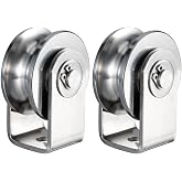 SHINICO Cable Pulley Wheel Heavy Duty, Fixed Pulley Block, Bearing Inside, for Pulley System Gym Equipment, Lifting, Winch, Loading 1000lb 2Pack