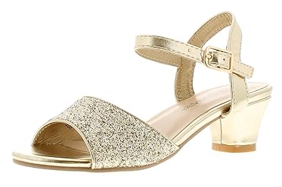 girls gold heeled sandals