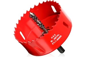 ITOOLFIRM Hole Saw 3 3/8” (86mm) for Wood and Plastic, HSS Bi-Metal Hole Cutter Core Drill Bit for Drywall, PVC Boards, Fiberglass and Vent Pipes