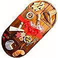 Synergy Loop Acacia Charcuterie Boards Large & Cheese Board - 3 Part Unique Long & Round Magnetic Charcuterie Board Gift Set - Acacia Wood Grazing Board Food - Wooden Serving Tray for Party - 26x13