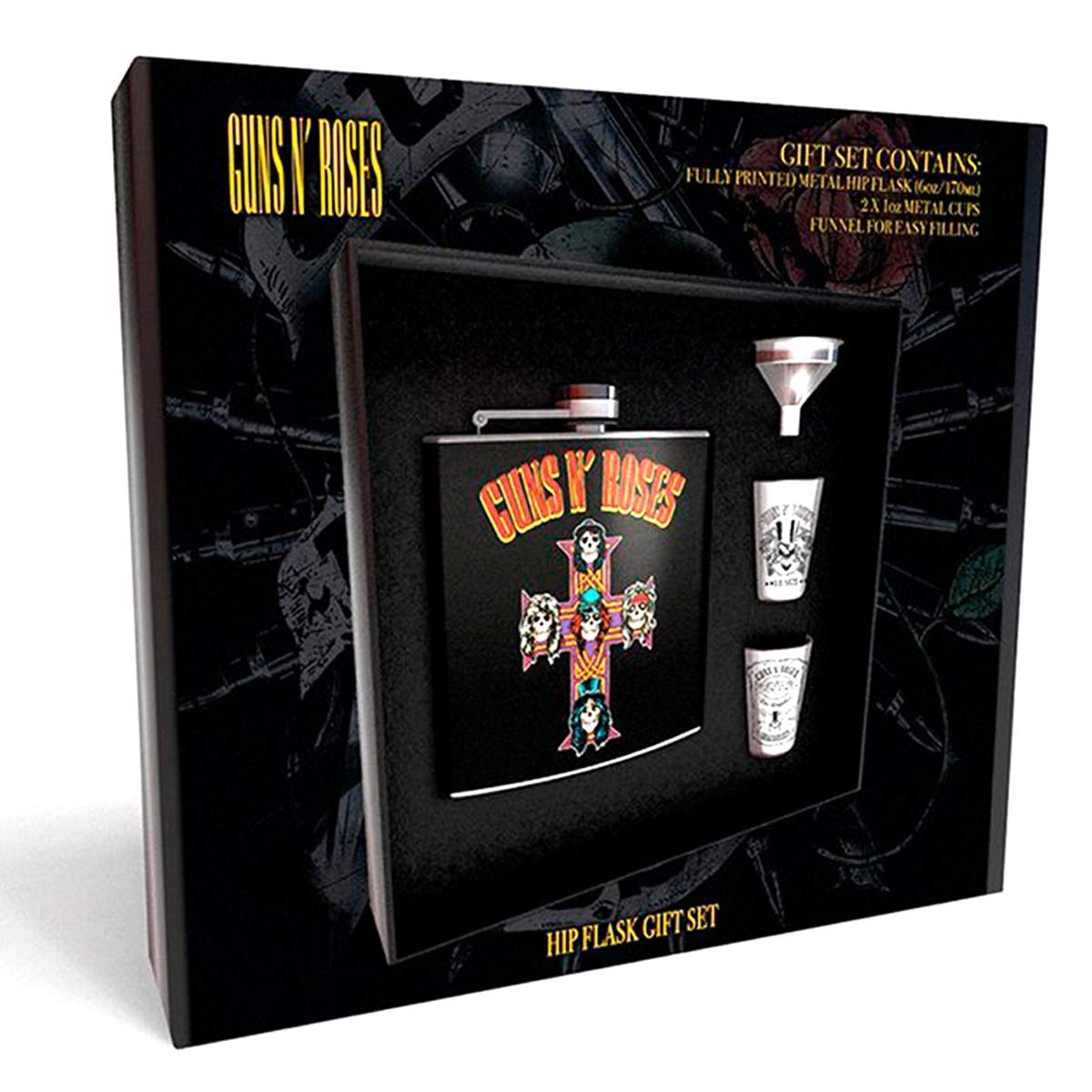 GB Eye Ltd Guns N Roses Cross Hip Flask Black