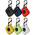 HXFRTYU 6 Packs Case Compatible with Tile Mate 2024/ Tile Mate 2022, Soft Silicone Shockproof Protective Cover with Carabiner Accessories, Black+Blue+Red+Yellow+Green+White