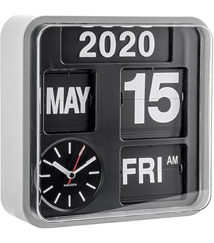 Amazon.com: Karlsson Flip Calendar Wall Clock White Mini Flip