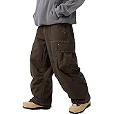 GSOU SNOW Womens Mens Snowboard Pants Baggy Ski Snow Pants Loose Cargo Sport Outdoor Insulation Waterproof