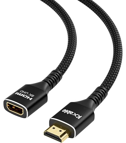 HDMI Cable HDMI Male To Female Extension Cable Support 3D 4K 1080P HDMI Extender For TV Stick, Roku Stick, Chromecast, Xbox 360, PS4, PS3, Blu Ray Player, HDTV, Laptop, PC(1.65 Feet,0.5 Msters