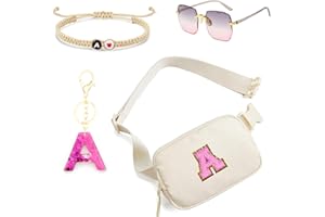 DEERHOBBES DESIGN YOUR OWN Birthday Gifts for 6 7 8 9 10 11 Year Old Girls- Initial Fanny Pack Belt Bag for Teen Girls-Cute Teen Trendy Stuff (A)