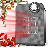 Space Heater for Office, Personal Portable Silent Small Room Quiet Heater, Energy Efficient 1000/1500W Heater Auto Oscillating with Thermostat Control
