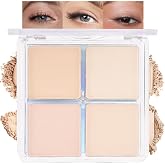 HHLTOH 4 Colors Vanilla Nude Eyeshadow Palette, Light Beige Pink Ivory White Quads, Matte &amp; Shimmer Soft Blendable Eye Shadow, Natural Everyday Makeup for Mature Skin, Vegan, Sombras de Ojos