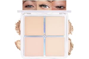 HHLTOH 4 Colors Light Beige Nude Pink Ivory Eye Shadow Powder Palette Makeup, Neutral Matte Shimmer Cream Quad Eyeshadow Palette for Women Highly Pigmented Waterproof, paleta de sombras de ojos, Vegan