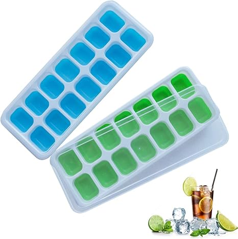 Amazon アイストレー 製氷皿 フタ付き シリコン氷格 14個取り 製氷器 取り出しやすい 4 個セット 製氷皿 オンライン通販
