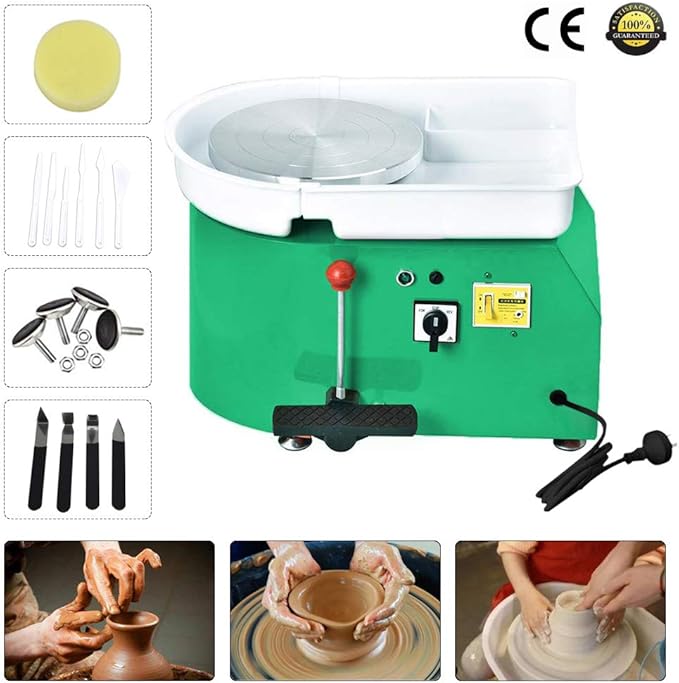 TOPQSC Electric Pottery Wheel Machine 350W 25CM Pottery Wheel Forming