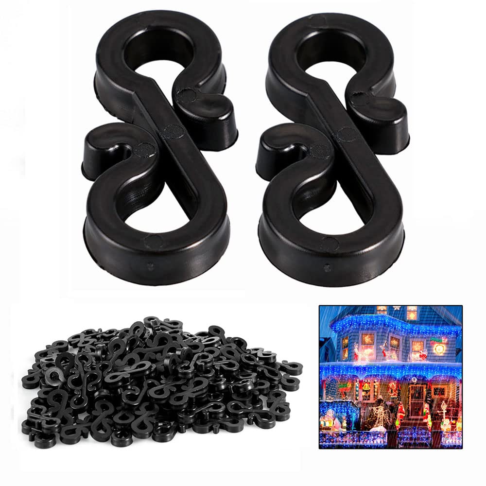 COMBIUBIU 120pcs Mini S Hooks for Hanging Christmas Lights, Outdoor String Lights, S Hooks Clip on Wedding Christmas Halloween Garden Tree Home Decor, Outside String Lights,Seasonal Fairy Light