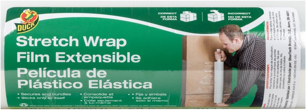 Duck Brand Stretch Wrap With Handle, 20 Inch x 1000 Feet, Clear, Single Roll : Stretch Film : Office Products