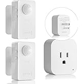 RAYZEEK Wireless Motion Sensor Control Outlet with Light Sensor,No WiFi/No APP, 2 PIR Sensor Switch Control Plug for Christmas Tree Lights,Fans,Household Appliances,10A/1100W
