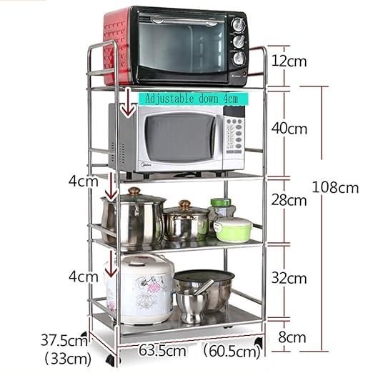 WENZHE Estantería Cocina Baldas De Pie Acero Inoxidable ...