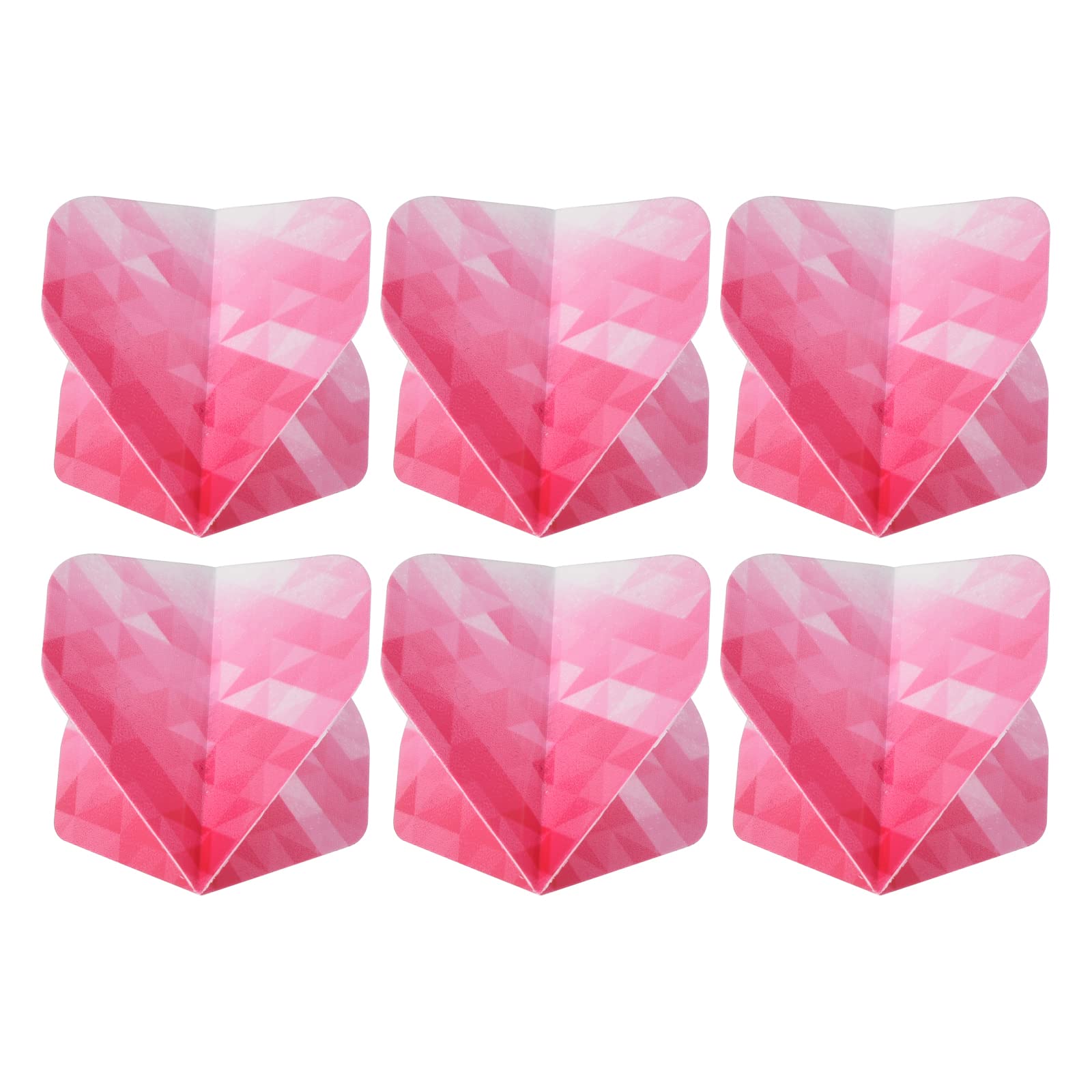 PATIKIL Dart Flights, 6 Pack PET Standard Darts Accessories Replacement Parts for Soft Tip Steel Tip, Geometric Style, Pink, White