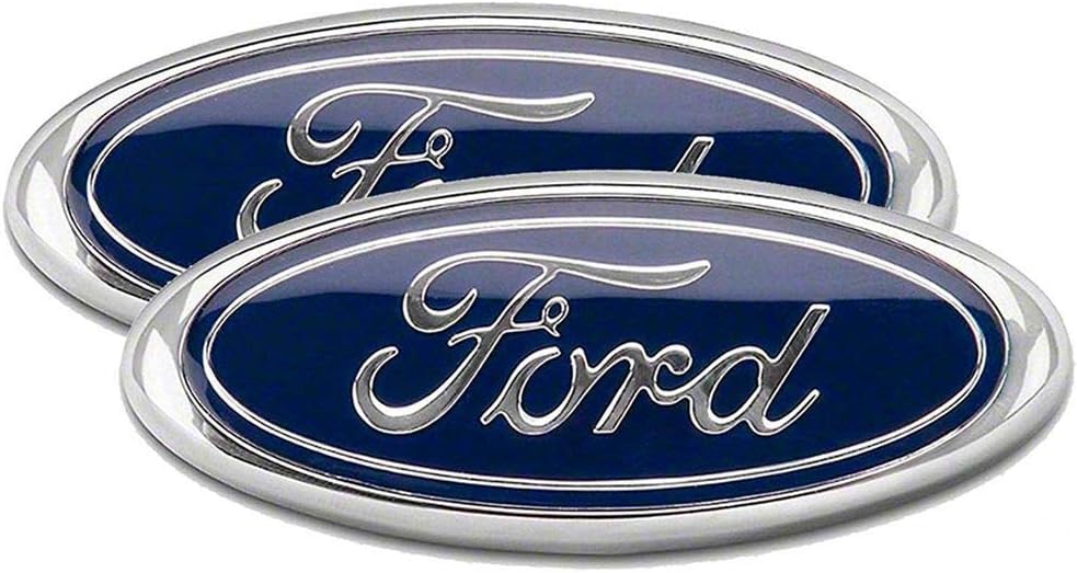 2004-2014 Ford F150 Front Grille Tailgate Emblem, Oval 9"X3.5", Dark Blue Decal Badge Nameplate Also Fits for 04-14 F250 F350, 11-14 Edge, 11-16 Explorer, 06-11 Ranger(2 Pack)